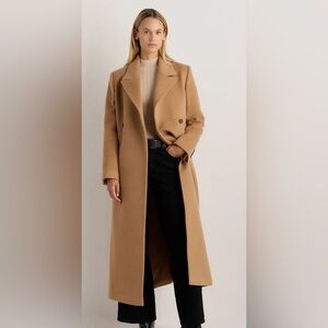 Quince Wool Cashmere Coat in Caramel (Size Medium)